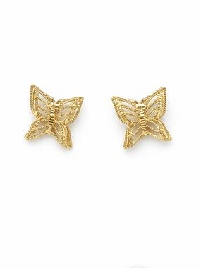 Vintage 14K Gold Filled Filigree Butterfly Stud Earrings